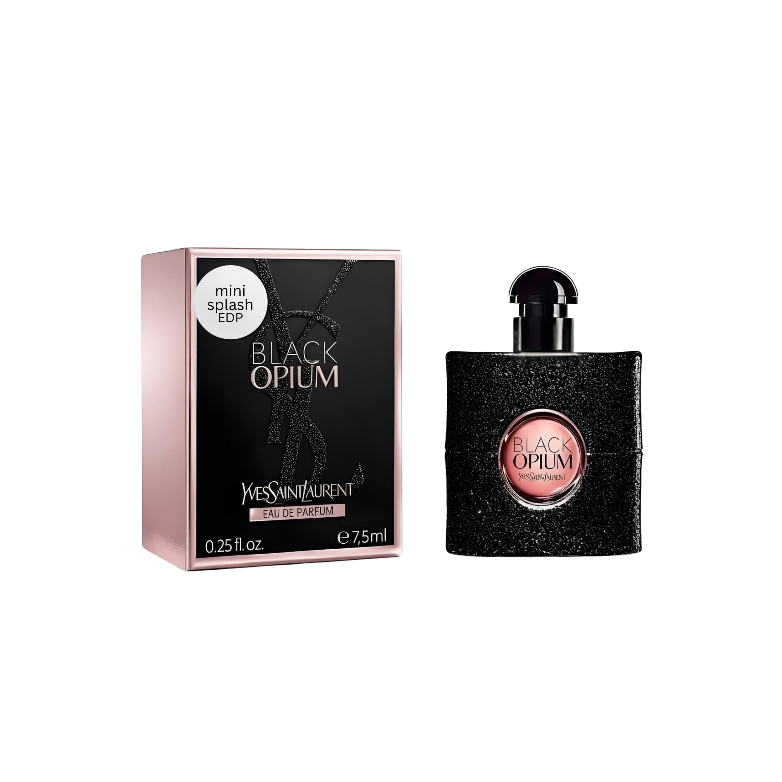 Yves Saint Laurent Black Opium Perfume for Women Mini EDP Splash 0.25 Ounce | Designer perfume mini, luxury fragrance, pocket size, fragrance sampler, collectible miniature, beauty gift for women